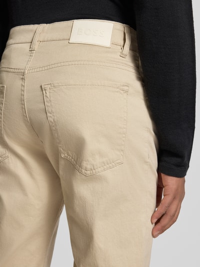 BOSS Spodnie materiałowe o kroju regular fit z mieszanki bawełny model ‘RE.MAINE5’ Beżowy 3