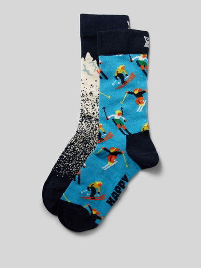 Happy Socks Skarpety ze wzorem z motywem w zestawie 2 szt. w pudełku prezentowym Średniobrązowy 1