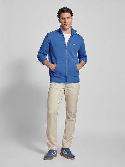 Gant Regular Fit Sweatjacke mit Label-Stitching Modell 'SGIELD' Royal 1