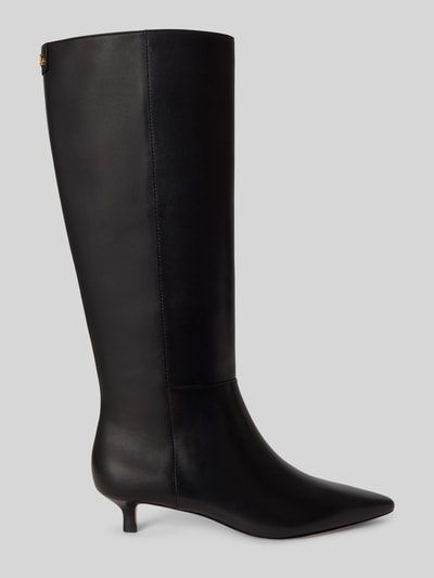 Lauren Ralph Lauren Kozaki z naturalnej skóry z detalem z logo Czarny 2