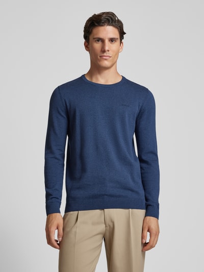 s.Oliver RED LABEL Gebreide pullover met ribboorden Donkerblauw gemêleerd - 4