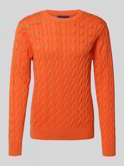 Tommy Hilfiger Regular fit gebreide pullover van zuiver katoen Oranje - 2
