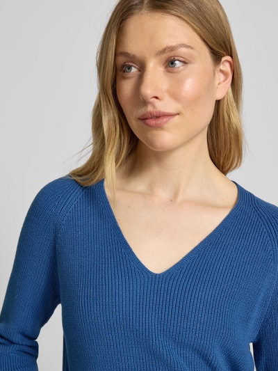 s.Oliver RED LABEL Regular fit gebreide pullover van katoenmix Blauw - 3