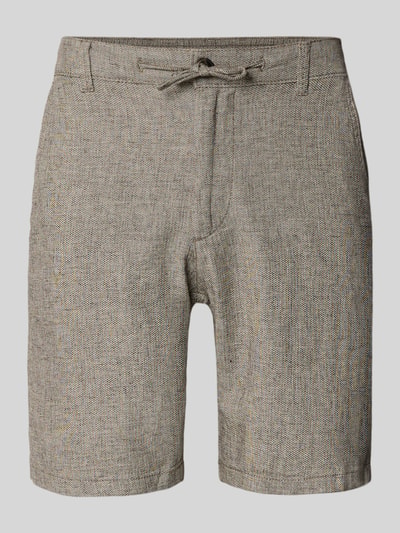 Produktfoto, Regular Fit Chinoshorts aus Baumwoll-Leinen-Mix Modell 'BRODY' von SELECTED HOMME in Optik: Unifarben, Flammgarn-Struktur, Bundabschluss mit Tunnelzug, Knopf- und Reißverschluss, seitliche Eingrifftaschen, Gesäßtaschen mit Knopf, Materialverarbeitung: Baumwoll-Leinen-Mix