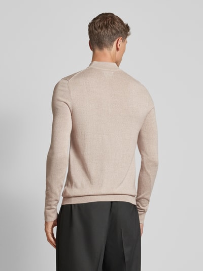 Christian Berg Men Gebreide pullover met turtleneck Zand gemêleerd - 5