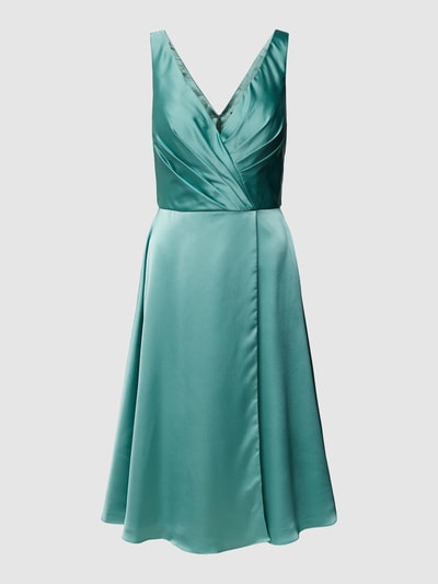 Luxuar Knielanges Cocktailkleid mit gelegten Falten Mint 2