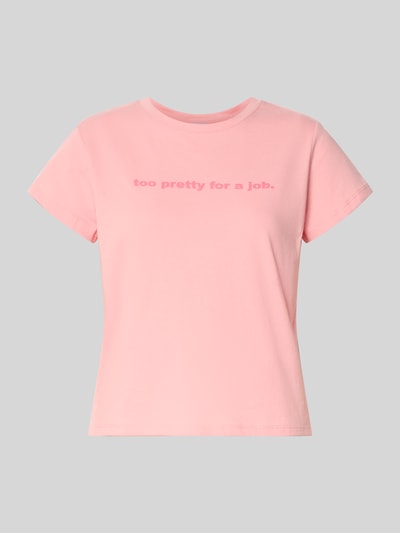 Review T-shirt met statementprint en ronde hals Roze - 2