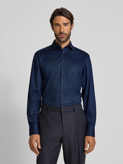 OLYMP Modern fit zakelijk overhemd met kentkraag Marineblauw - 4