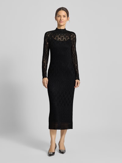 Lauren Ralph Lauren Sukienka midi z mieszanki wiskozy model ‘PAGDEN’ Czarny 4