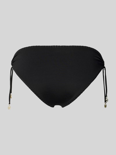 Produktfoto, Bikinihose mit seitlicher Schnürung von WATERCULT, Schwarz, Material-Mix mit Stretch-Anteil, körpernahe Passform, elastischer Bund