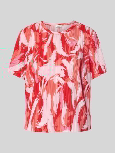 s.Oliver RED LABEL Regular fit T-shirt met plissé Rood - 2