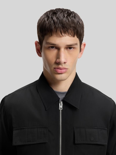 HUGO Oversized Fit Hemdjacke mit Label-Detail Modell 'Elack' Black 3