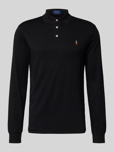 Polo Ralph Lauren Slim fit poloshirt in logostitching Zwart - 2