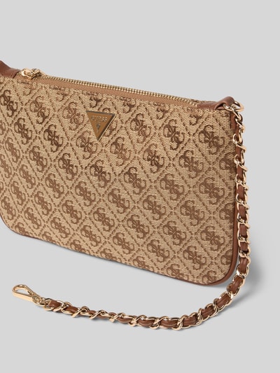 GUESS Shoulder Bag mit Allover-Brand-Stickereien Cognac 2
