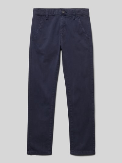s.Oliver RED LABEL Regular fit chino van katoenmix, model 'PELLE' Marineblauw - 1
