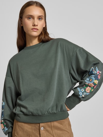 Only Regular Fit Sweatshirt aus Baumwoll-Mix Modell 'BROOKE' Schilf 3