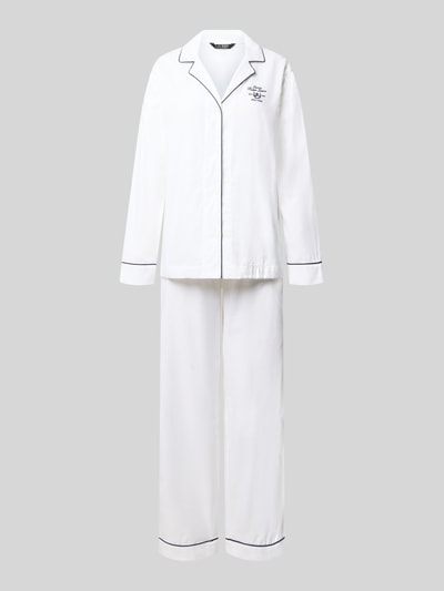 Lauren Ralph Lauren zestaw piżamy w kroju slim fit z czystej bawełny Biały 1