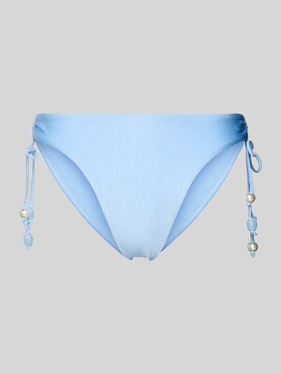 Produktfoto, Bikini-Slip mit seitlichen Raffungen Modell 'PALERMO LOOP' von Seafolly, hellblau, glatte Textur, Material-Mix mit Stretch-Anteil, körpernahe Passform.