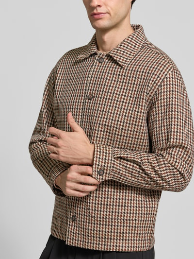 BOSS Relaxed Fit Overshirt aus Schurwoll-Baumwoll-Mix Modell 'C-Carper-OS-2pp-264' Beige 3