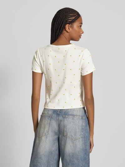 Only Regular fit T-shirt in riblook, model 'FENJA LIFE' Offwhite - 5