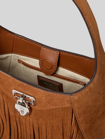 Lauren Ralph Lauren Handtasche mit Fransen und Tragehenkel Cognac 5