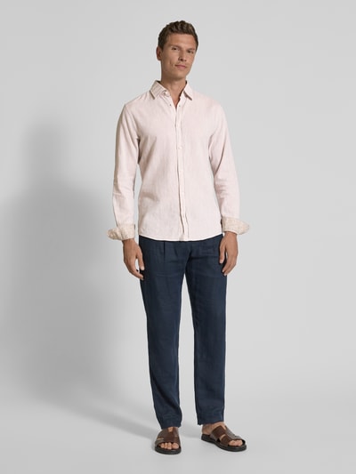 JOOP! Jeans Regular Fit Freizeithemd aus Leinen-Baumwoll-Mix Modell 'Hanson' Beige 1