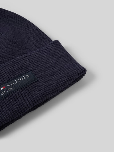 Tommy Hilfiger Gebreide muts met labelpatch, model 'FOUNDATION' Marineblauw - 2