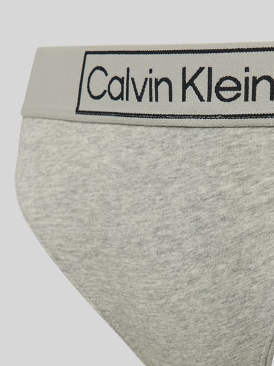 Calvin Klein Underwear String met elastische band met logo Zilver gemêleerd - 2