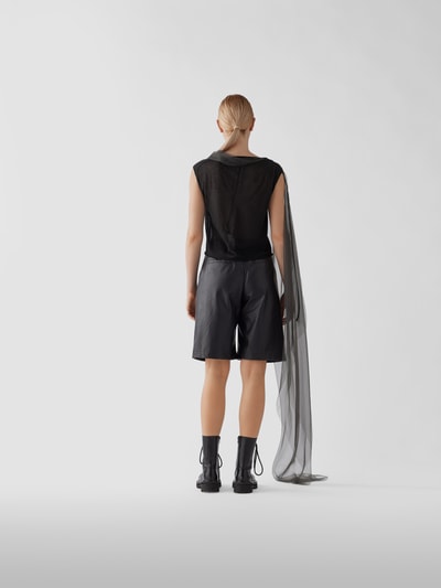 Rick Owens Blusenshirt mit semitransparentem Cape Black 5