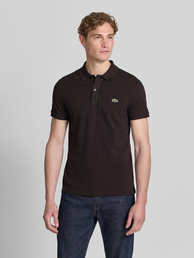 Lacoste Slim Fit Poloshirt aus reiner Baumwolle Schoko 4