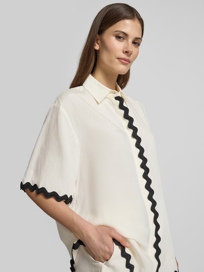 HUGO Comfort Fit Hemdbluse aus Lyocell-Leinen-Mix Modell 'CAMULE-1' Offwhite 3