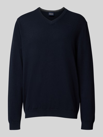 Christian Berg Men Kaschmirpullover mit V-Ausschnitt Marine 2