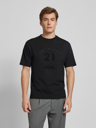 Karl Lagerfeld T-Shirt mit Label-Stitching Black 4