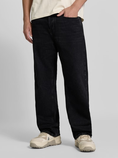 Diesel Low waist baggy jeans met labelpatch Antraciet - 4