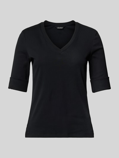 Lauren Ralph Lauren T-Shirt mit V-Ausschnitt Modell 'JUDY' Black 2