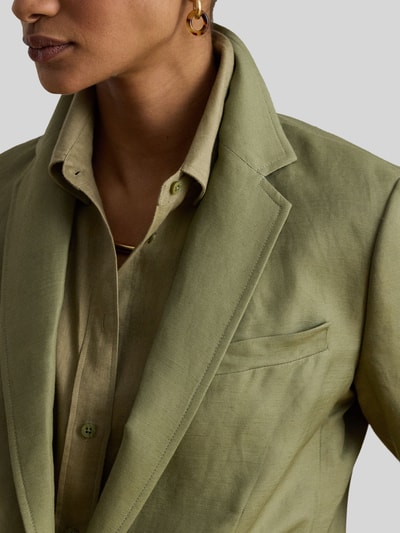 Lauren Ralph Lauren Regular Fit Blazer aus Leinen-Mix Khaki 3