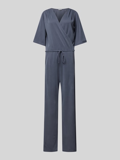 mbyM Jumpsuit in wikkellook, model 'Bradlee' Donkerblauw - 2