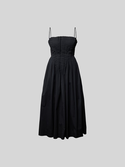 Staud Midikleid mit Spaghettiträger Black 1