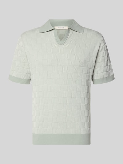 Produktfoto, Relaxed Fit Poloshirt aus reiner Baumwolle Modell 'MILAS' von SELECTED HOMME, mehrfarbig, Gitterkaro, Strick, Kurzarm, Polokragen, V-Ausschnitt