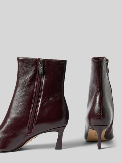 Steve Madden Botki ze skóry bydlęcej nappa z niską szpilką Bordowy 2