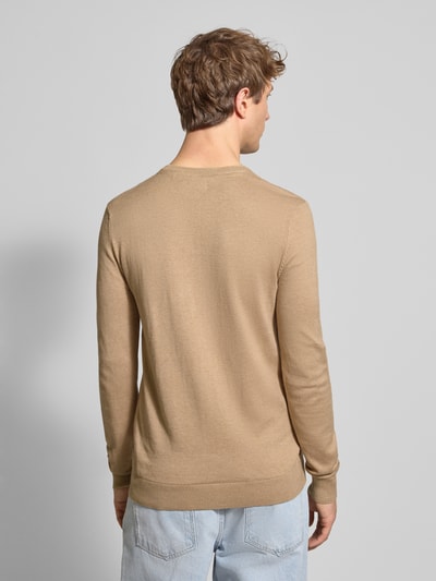Blend Strickpullover mit Rundhalsausschnitt Modell 'BAGGE' Beige 5