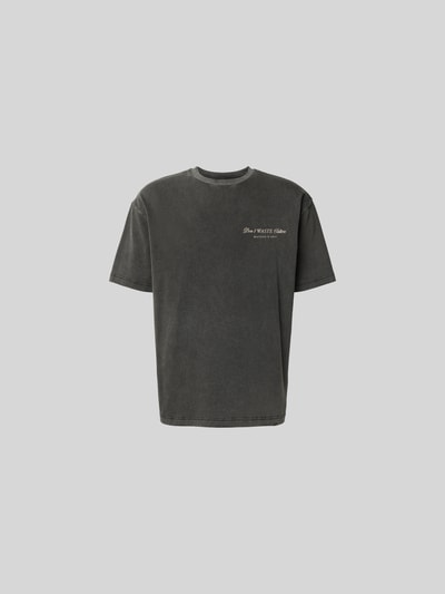 Produktfoto, Regular Fit T-Shirt aus Baumwoll-Mix von Don't Waste Culture, dunkle Farbe, Statement-Print, kurzärmelig, Rundhalsausschnitt