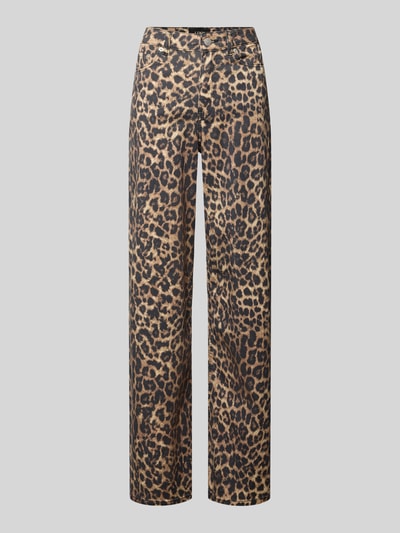 Produktfoto, Wide Leg Hose mit Leo-Muster Modell 'SARAH TOKYO' von JJXX, bawełna z elastanem, Szerokość w rozmiarze S/32: 36 cm, długość nogawki wewnętrznej: 79 cm
