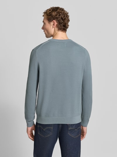 Marc O'Polo Sweter w kroju regular fit z czystej bawełny Szaroniebieski 5