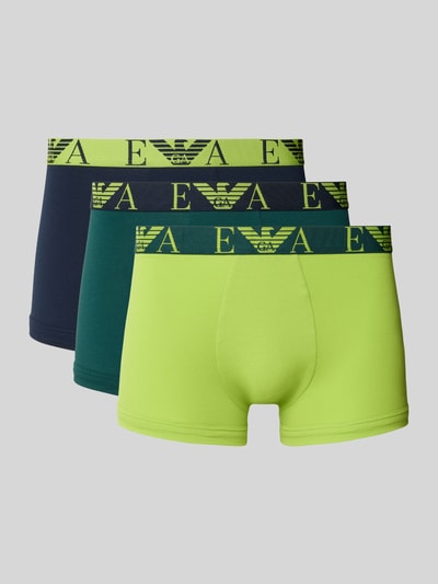Emporio Armani Trunks mit elastischem Logo-Bund im 3er-Pack Gruen 1