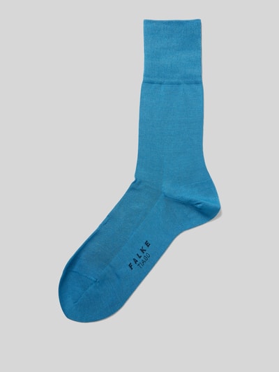 Falke Socken mit Label-Schriftzug Modell 'Tiago' Blau 1