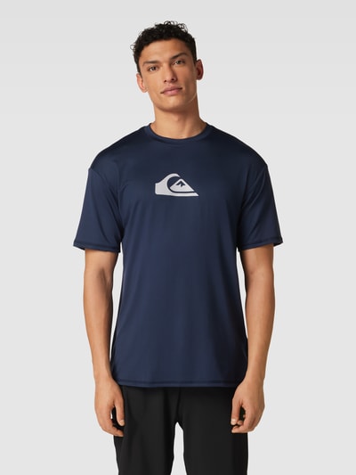 Quiksilver T-Shirt mit Label-Print Modell 'SOLID STREAK' Dunkelblau 4