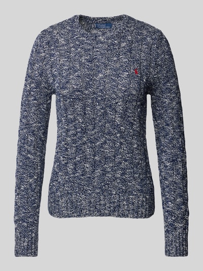 Polo Ralph Lauren Gebreide pullover met kabelpatroon, model 'RAGG JULIE' Antraciet gemêleerd - 2