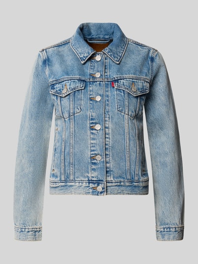 Produktfoto, Regular Fit Jeansjacke aus Baumwoll-Lyocell-Mix von Levi's® 300 in hellblauem Denim mit sichtbarer Struktur und Knopfleiste.