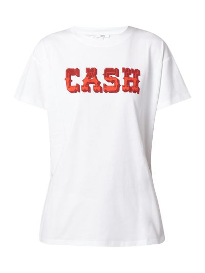 Jake*s Casual T-Shirt mit Wording Weiss 2